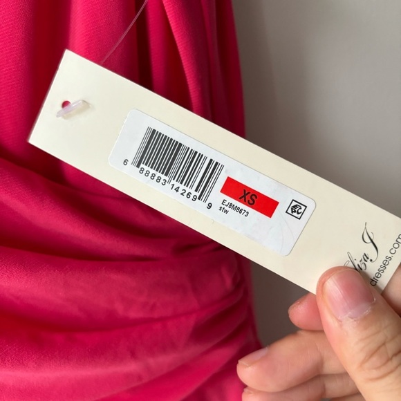 Eliza J Faux Wrap Wide Leg Jumpsuit In Strawberry XS NWT - Picture 9 of 9